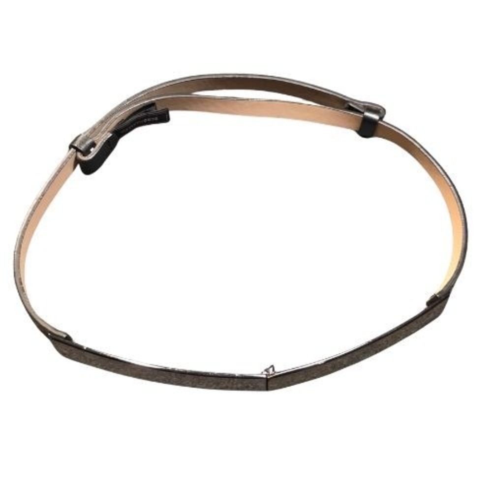 BCBGMAXAZRIA Womens Skinny Metallic Gunmetal Adjustable Waist Belt Silver Tone